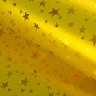 Пленка голография "Звёзды", золотой, 70 х 100 см - фото 8474845