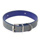 Ошейник широкий с косточками, светоотражающий, 66 х 3,5 см, ОШ 48-58 см, синий - Фото 2