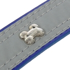 Ошейник широкий с косточками, светоотражающий, 66 х 3,5 см, ОШ 48-58 см, синий - Фото 4