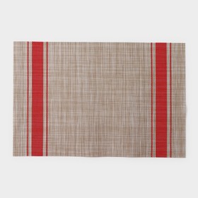 Салфетка сервировочная на стол «Две полосы», 45×30 см, цвет красный