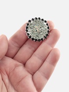 Пуговица декоративная, d=30 мм, цвет серебряный, чёрный - Фото 2