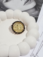 Пуговица декоративная, d=30 мм, цвет золотой, чёрный - Фото 3