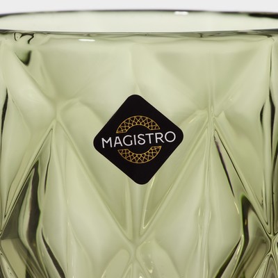 Бокалы для вина Magistro «Круиз», 250 мл, 8×15.3 см, набор 6 шт., стекло, зелёные