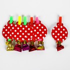 Набор для праздника «Горох», скатерть 180х108 см, 6 тарелок, 6 язычков, цвет красный - Фото 2