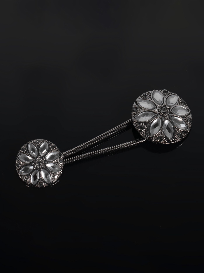 Декоративная застёжка, d = 2,5/3 см, цвет чёрный - Фото 1