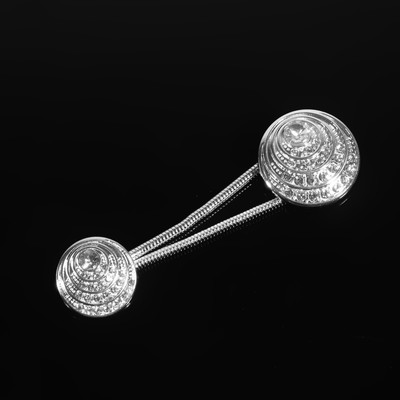 Декоративная застёжка, d = 2,5/3 см, цвет серебряный