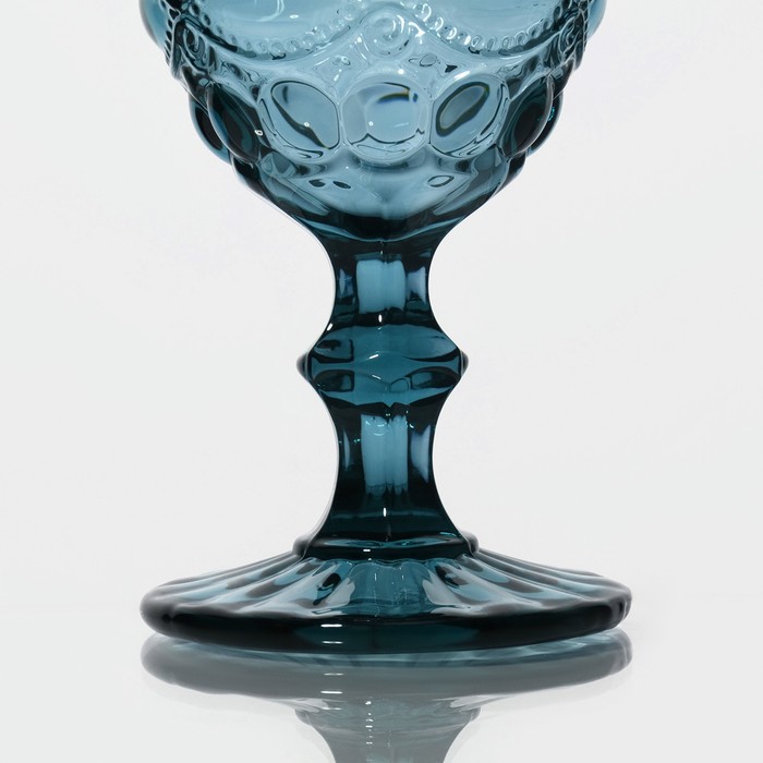 Набор бокалов из стекла Magistro «Ла-Манш», 250 мл, 9×17 см, 6 шт, цвет синий - фото 1927279942