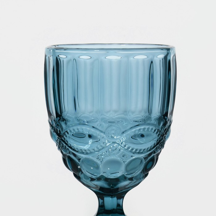 Набор бокалов из стекла Magistro «Ла-Манш», 250 мл, 9×17 см, 6 шт, цвет синий - фото 1927279943