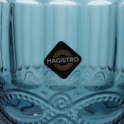 Бокалы для вина Magistro «Ла-Манш», 250 мл, 9×17 см, набор 6 шт., стекло, синие