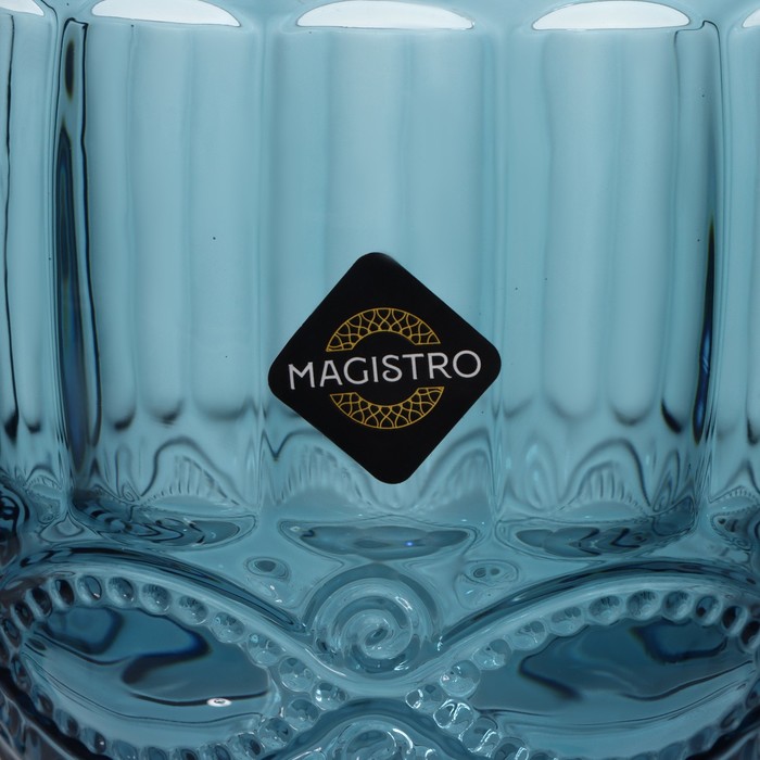 Набор бокалов из стекла Magistro «Ла-Манш», 250 мл, 9×17 см, 6 шт, цвет синий - фото 1927279946