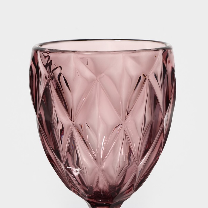 Набор бокалов из стекла Magistro «Круиз», 250 мл, 8×15,3 см, 6 шт, цвет розовый - фото 1908275165