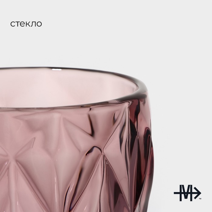 Набор бокалов из стекла Magistro «Круиз», 250 мл, 8×15,3 см, 6 шт, цвет розовый - фото 1908275166
