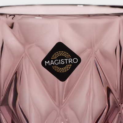 Бокалы для вина Magistro «Круиз», 250 мл, 8×15.3 см, набор 6 шт., стекло, розовые