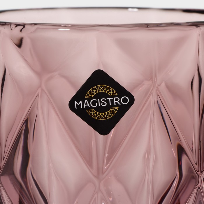 Набор бокалов из стекла Magistro «Круиз», 250 мл, 8×15,3 см, 6 шт, цвет розовый - фото 1908275168