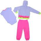 Комплект для девочки (брюки, толстовка, боди), рост 86 см, цвет розовый/серый (арт. 215-М) - Фото 2