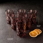 Набор стаканов стеклянных Magistro «Круиз», 350 мл, 8×12,5 см, 6 шт, цвет розовый - Фото 7