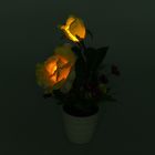 Светильник настольный "Пышные чайные розы в горшочке" CR2032 30х8,5х8,5 см - Фото 2