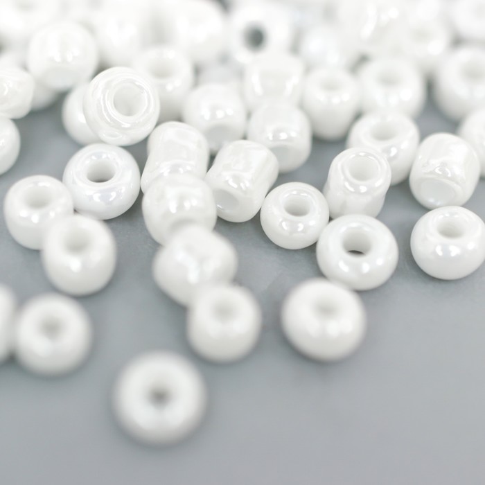 Бисер круглый размер 12/0 «Белый», 20 г - Фото 1