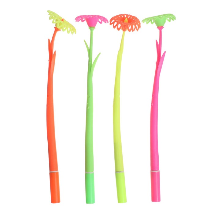 Ручка-прикол Calligrata «Цветы», синий стержень, гелевая, МИКС - Фото 1