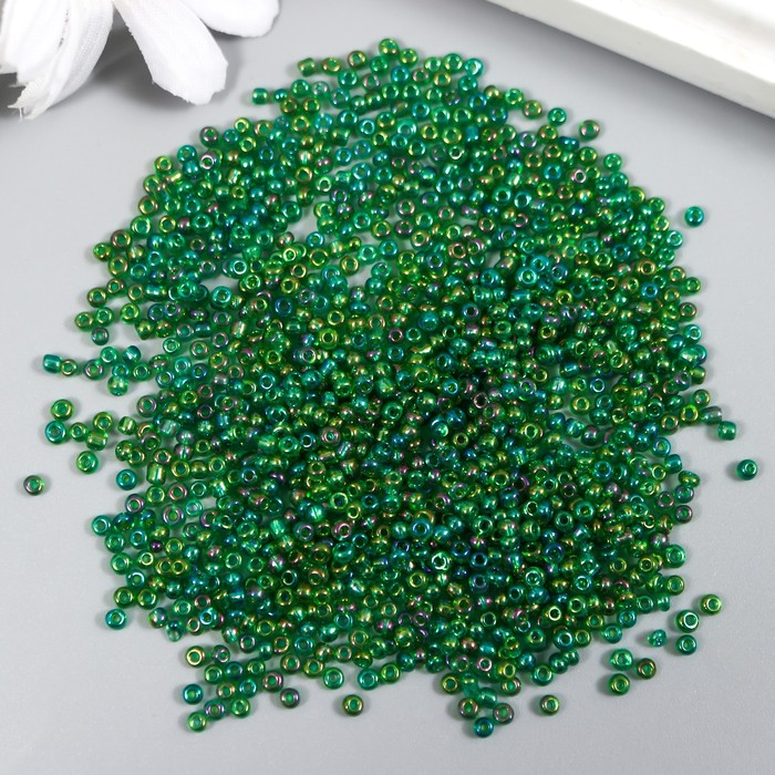 Бисер круглый размер 12/0 «Темная бирюза», 20 г - Фото 1
