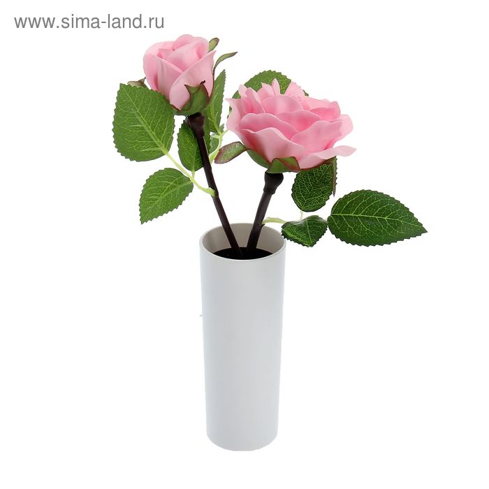 Светильник настольный "Чайные розы в вазе" CR2032 МИКС 28х5,5х5,5 см - Фото 1