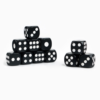 Кубики игральные 1.4×1.4 см, набор 100 шт., чёрные