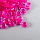 Бисер круглый размер 12/0 прозрачный, ярко-розовый, 20 г - Фото 2
