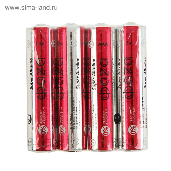 Батарейка алкалиновая "ФАZА" Super Alkaline, AAA, LR03-4S, 1.5В, спайка, 4 шт. - Фото 1