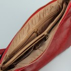 Клатч женский на молнии, 1 отдел с перегородкой, наружный карман, длинный ремень, цвет бордовый - Фото 5