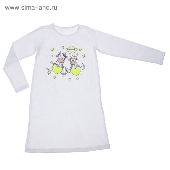 Сорочка ночная для девочки, рост 104 см, цвет молочный (арт. Сн-651-01) - Фото 1