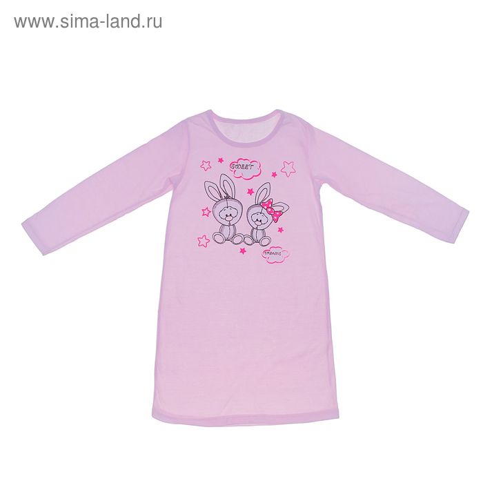 Сорочка ночная для девочки, рост 116 см, цвет розовый (арт. Сн-651-01) - Фото 1