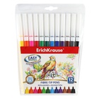 Фломастеры 12 цветов ErichKrause Easy Washable, 1-2 мм, европодвес, ультраяркие цвета - фото 9529936