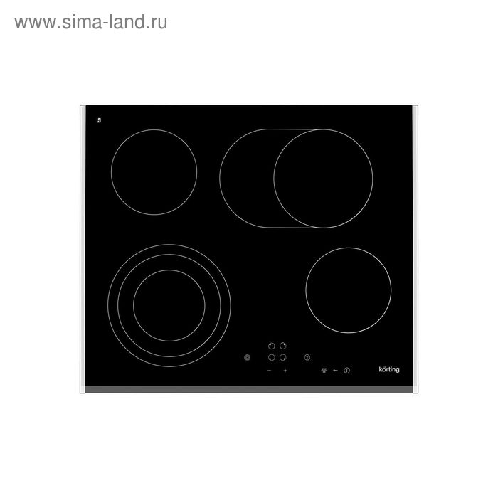 Варочная поверхность Körting HK 6305 BX, электрическая, 4 конфорки, сенсор, чёрная - Фото 1