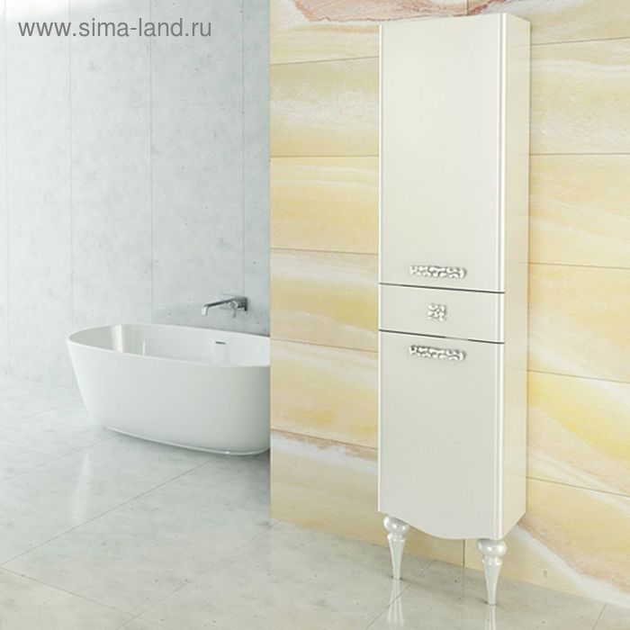 Пенал Comforty Монако 40 для ванной комнаты, цвет белый - Фото 1