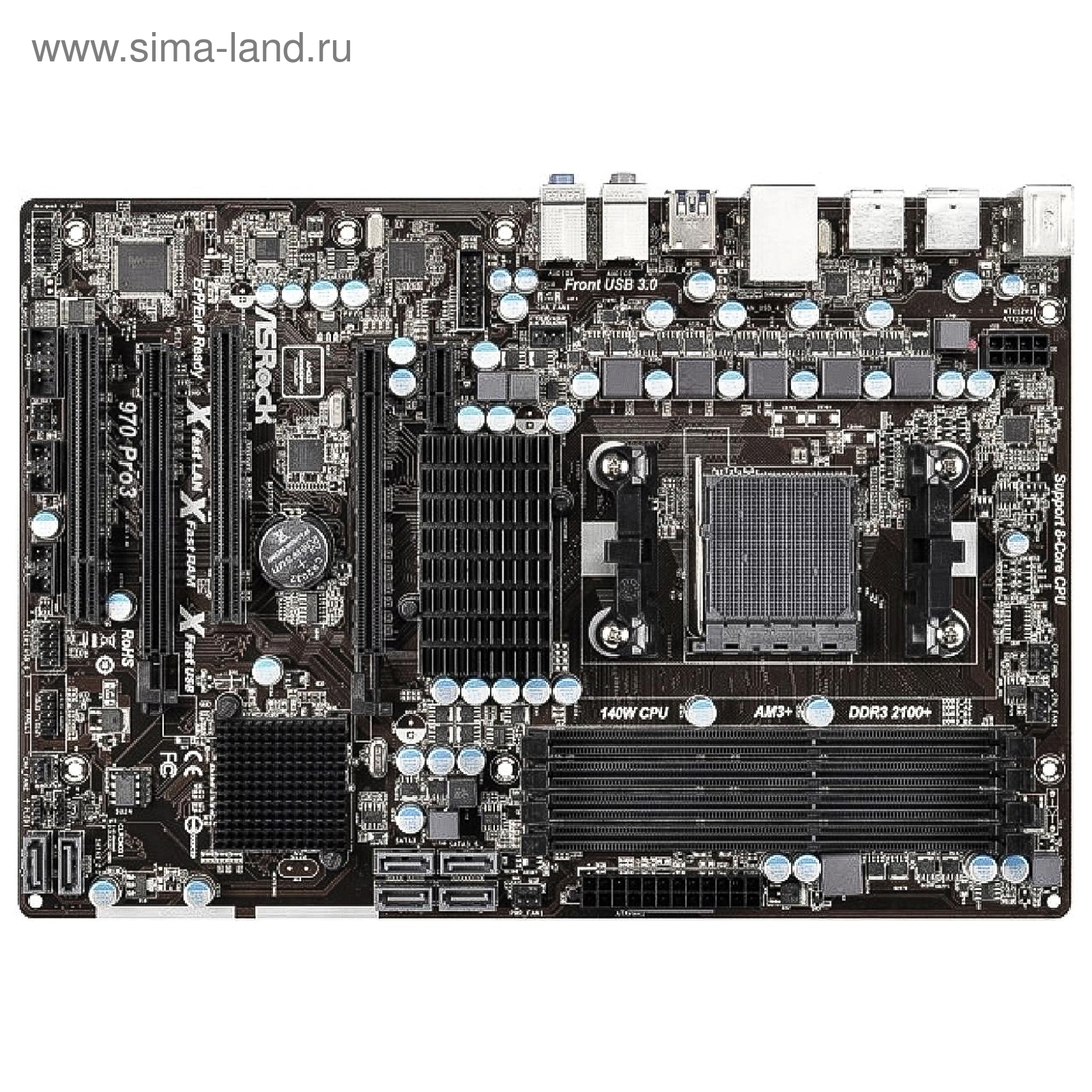 Asrock 970 pro3 материнская плата схема подключения Материнская плата Asrock 970 Pro3, R2.0, Soc-AM3+, AMD 970, 4xDDR3, ATX, Ret (14