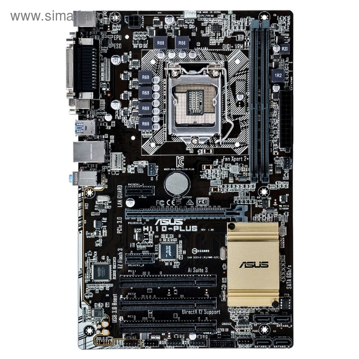 Материнская плата Asus H110-PLUS, Soc-1151, Intel H110, 2xDDR4, ATX, Ret - Фото 1