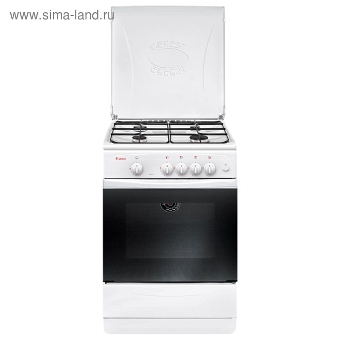 Плита Gefest ПГ 1200-С7, газовая, 4 конфорки, 63 л, газовая духовка, белая - Фото 1