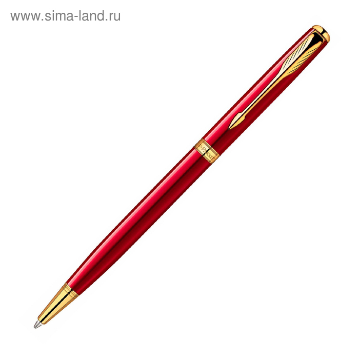 Ручка шариковая Parker Sonnet Slim K439 (1859473) LaqRed GT (F) чернила: черный - Фото 1