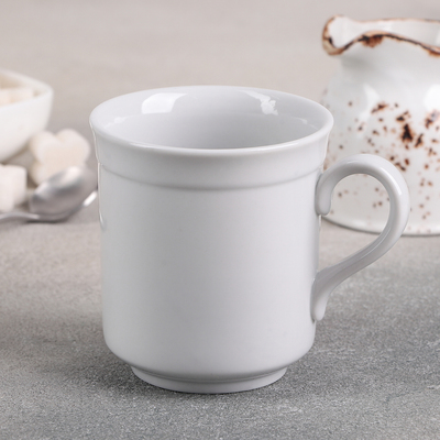 Кружка Дулевский фарфор «Цилиндрический», 250 мл, d=8.2 см, белая