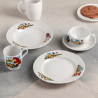 Набор посуды "Веселый колобок", 5 предметов: чайная пара 210 мл, тарелка малая d=20 см, тарелка глубокая d=20 см, кружка 210 мл - Фото 1