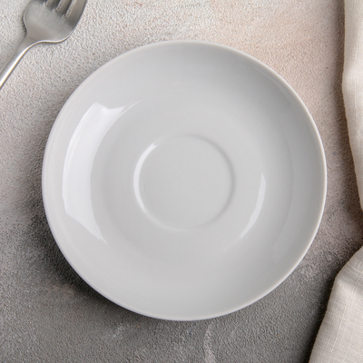 Блюдце «Белая», d=14 см, цвет белый - Фото 1