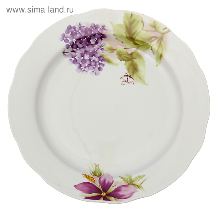 Тарелка мелкая d=24 см "Альпийские цветы", рисунок МИКС - Фото 1