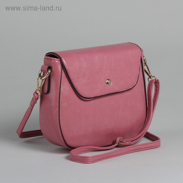 Сумка женская на молнии, отдел с перегородкой, наружный карман, регулируемый ремень, цвет розовый - Фото 1