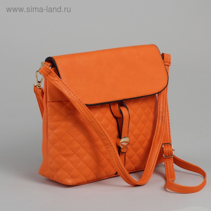 Сумка женская, отдел на молнии, наружный карман, регулируемый ремень, цвет оранжевый - Фото 1