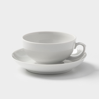 Чайная пара фарфоровая «Рубин», 220 мл, чашка d=10.2 см, блюдце d=14 см