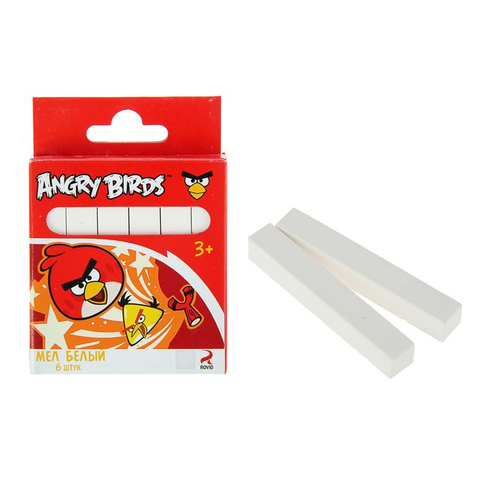 Мелки белые 6 штук Angry Birds - Фото 1