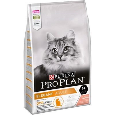 Сухой корм PRO PLAN для кошек с чувствительной кожей, лосось, 10 кг