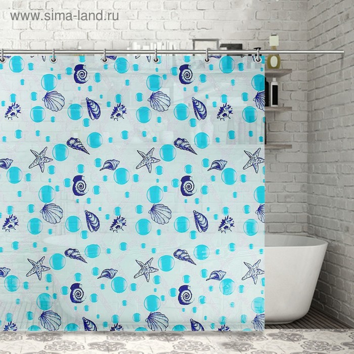 Штора для ванной комнаты Доляна «Ассорти», 150×150 см, PEVA, цвет МИКС - Фото 1