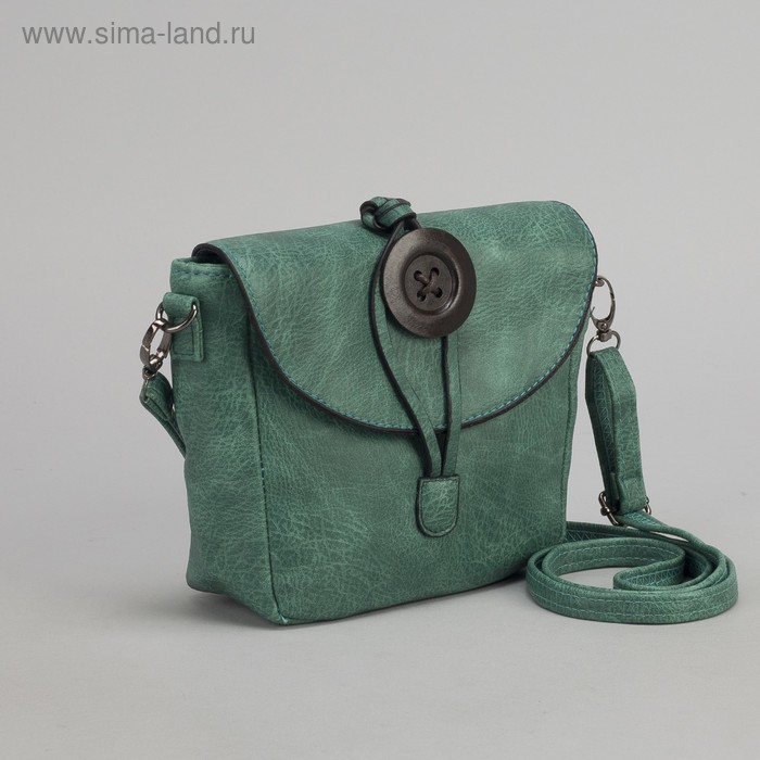 Сумка женская "Сара", 1 отдел, 1 наружный карман, регулируемый ремень, зелёная - Фото 1