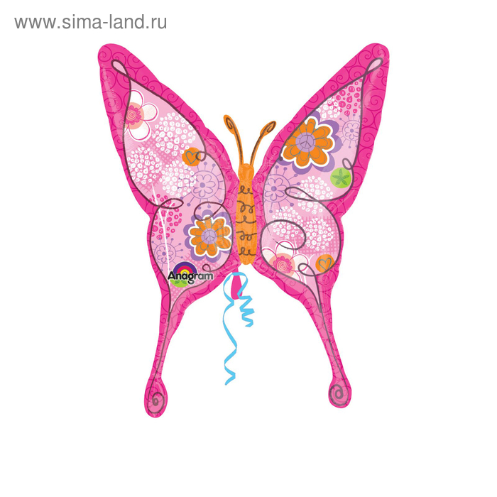 Шар фольгированный "Бабочка цветочная", 25" - Фото 1